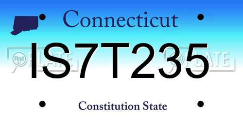 IS7T235 Connecticut License Plate