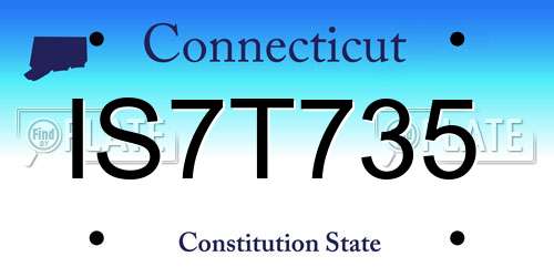 IS7T735 Connecticut License Plate