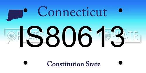 IS80613 Connecticut License Plate
