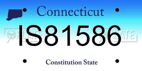 IS81586 Connecticut License Plate
