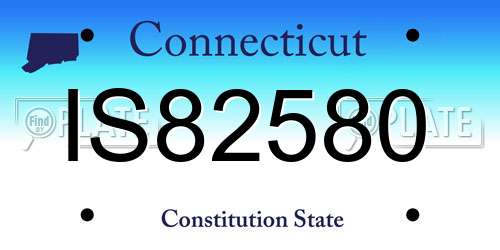 IS82580 Connecticut License Plate