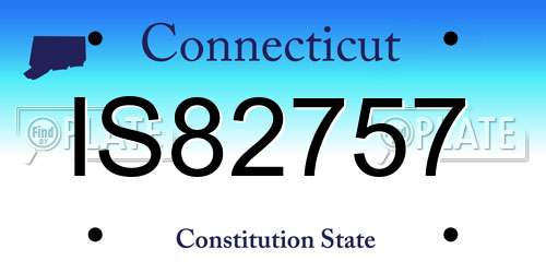 IS82757 Connecticut License Plate