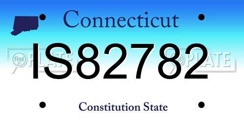 IS82782 Connecticut License Plate