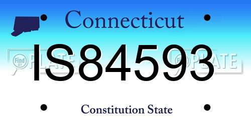 IS84593 Connecticut License Plate