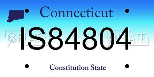 IS84804 Connecticut License Plate