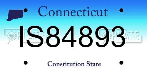 IS84893 Connecticut License Plate