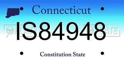 IS84948 Connecticut License Plate