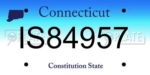 IS84957 Connecticut License Plate