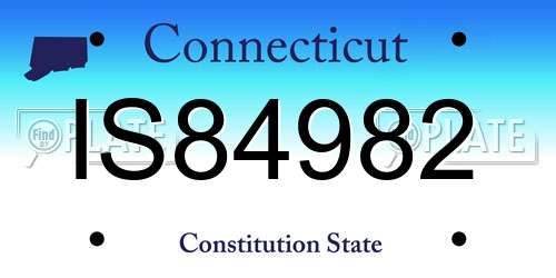 IS84982 Connecticut License Plate