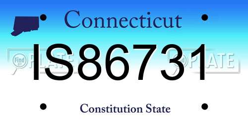 IS86731 Connecticut License Plate