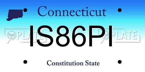 IS86PI Connecticut License Plate