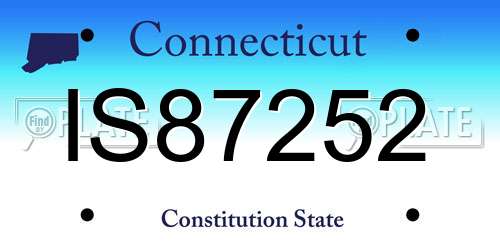 IS87252 Connecticut License Plate