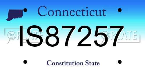 IS87257 Connecticut License Plate