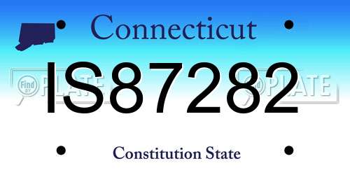 IS87282 Connecticut License Plate