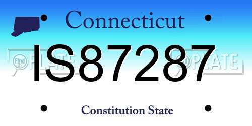 IS87287 Connecticut License Plate