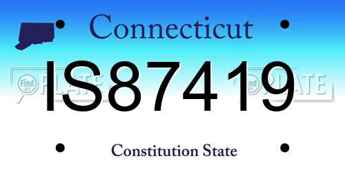 IS87419 Connecticut License Plate