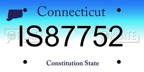 IS87752 Connecticut License Plate