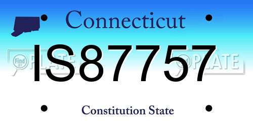 IS87757 Connecticut License Plate