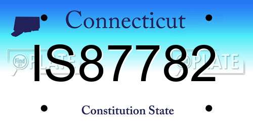 IS87782 Connecticut License Plate
