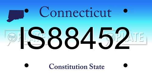 IS88452 Connecticut License Plate