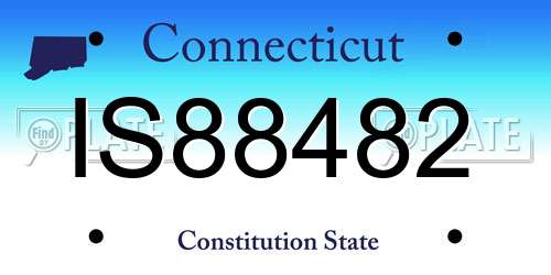IS88482 Connecticut License Plate