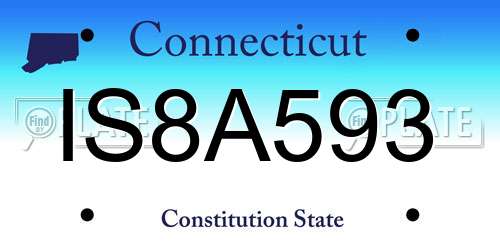 IS8A593 Connecticut License Plate