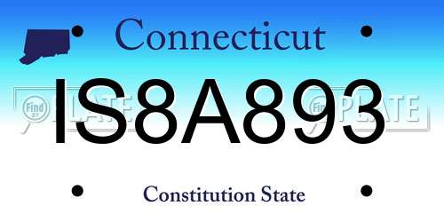 IS8A893 Connecticut License Plate