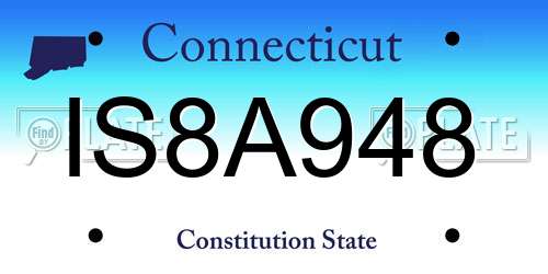 IS8A948 Connecticut License Plate