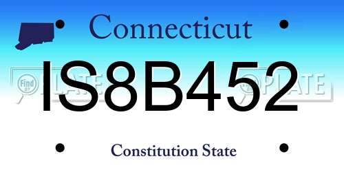 IS8B452 Connecticut License Plate