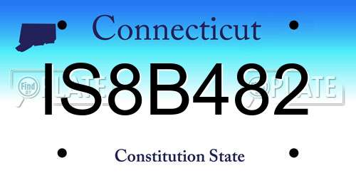 IS8B482 Connecticut License Plate