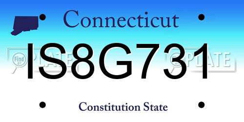 IS8G731 Connecticut License Plate
