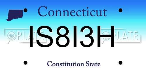 IS8I3H Connecticut License Plate