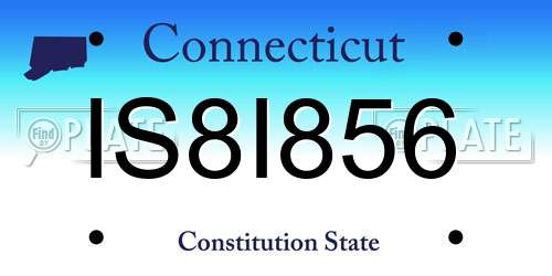 IS8I856 Connecticut License Plate
