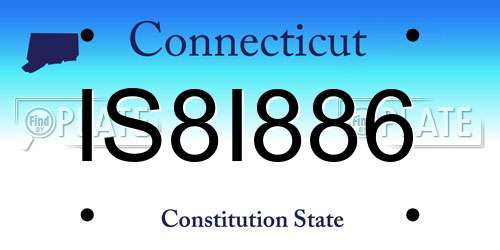 IS8I886 Connecticut License Plate