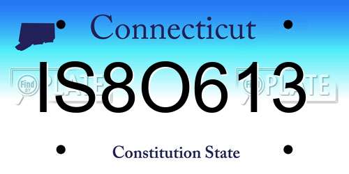 IS8O613 Connecticut License Plate