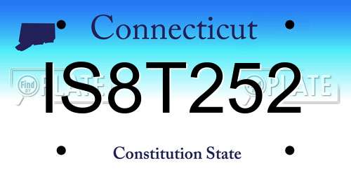 IS8T252 Connecticut License Plate