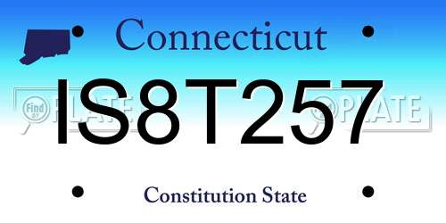 IS8T257 Connecticut License Plate