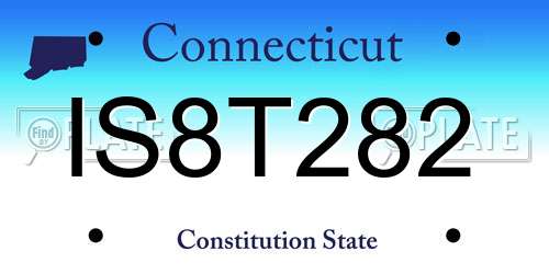 IS8T282 Connecticut License Plate
