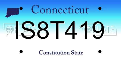 IS8T419 Connecticut License Plate