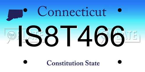 IS8T466 Connecticut License Plate