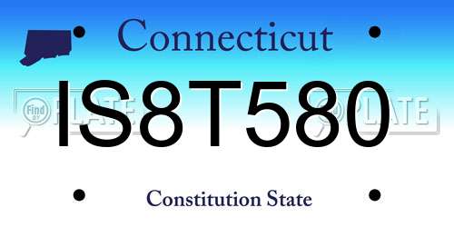 IS8T580 Connecticut License Plate