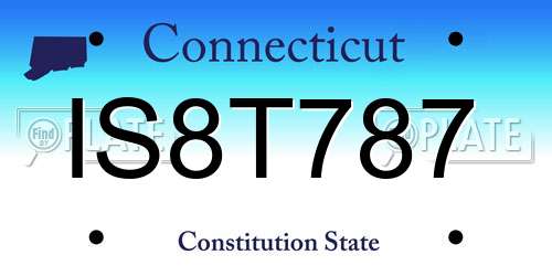 IS8T787 Connecticut License Plate