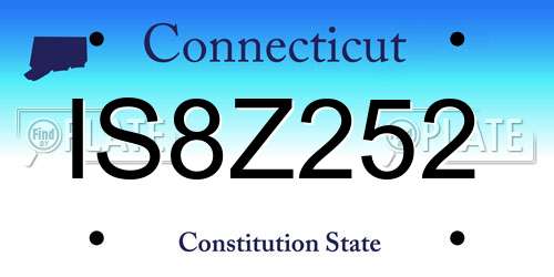 IS8Z252 Connecticut License Plate