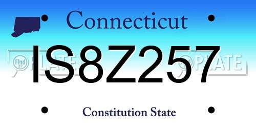 IS8Z257 Connecticut License Plate