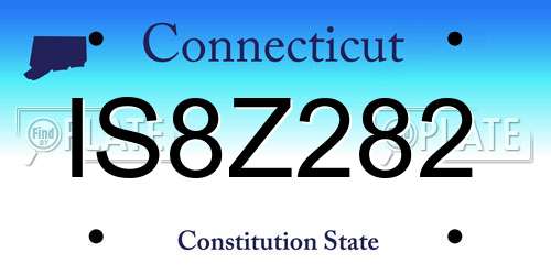 IS8Z282 Connecticut License Plate