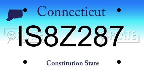 IS8Z287 Connecticut License Plate