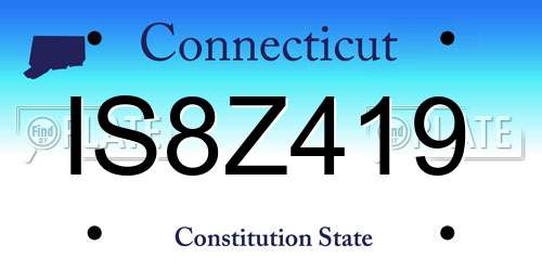IS8Z419 Connecticut License Plate