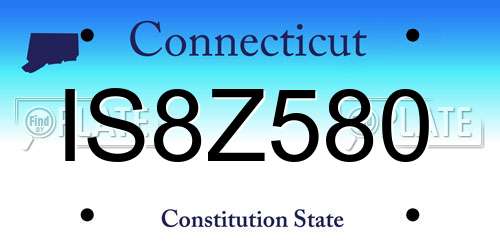 IS8Z580 Connecticut License Plate
