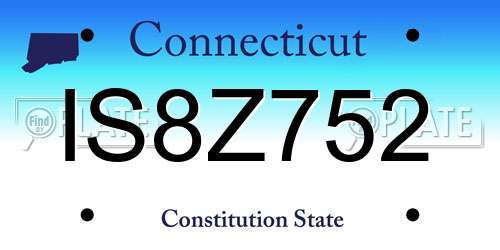 IS8Z752 Connecticut License Plate