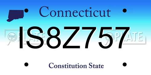 IS8Z757 Connecticut License Plate